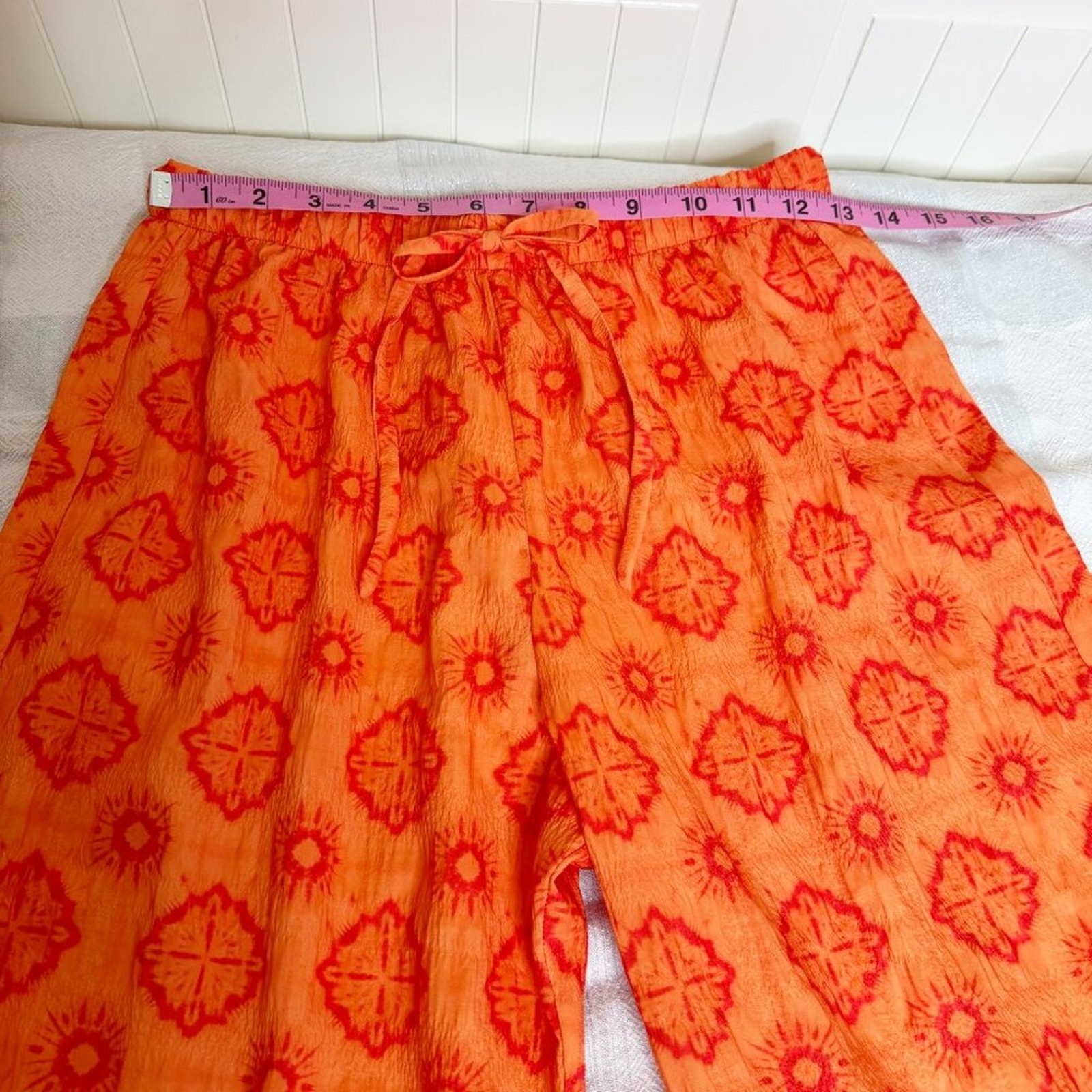 The-Are Printed Drawstring Woven Pants Size M Made In Spain — image 7 of 8